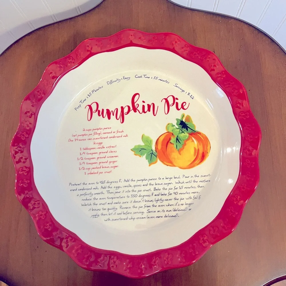 Pioneer Woman Dazzling Dahlia Pumpkin Pie Plate
